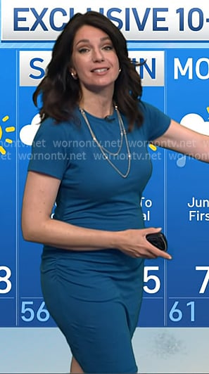 Maria’s blue ruched side dress on Today