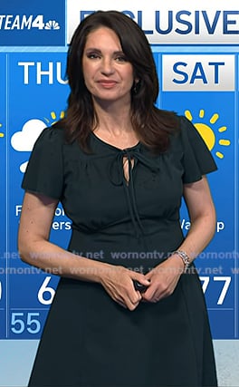 Maria’s green tie neck dress on Today