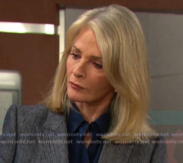 Marlena’s navy double breasted blazer on Days of our Lives