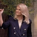 Martha Raddatz’s navy double breasted blazer on Live with Kelly and Mark