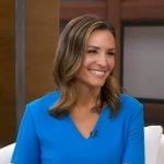 Mary's blue zip detail sheath dress on Good Morning America