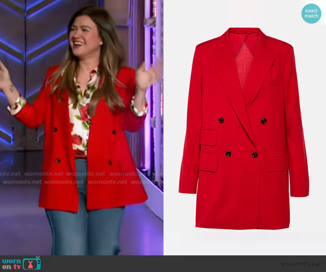 Max Mara Nebbie virgin wool blazer worn by Kelly Clarkson on The Kelly Clarkson Show
