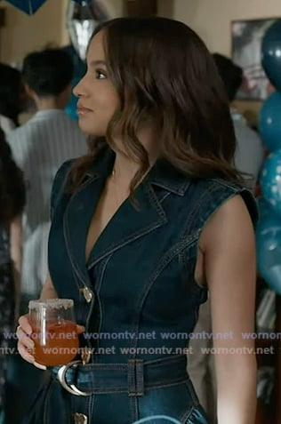 May’s belted denim dress on 9-1-1