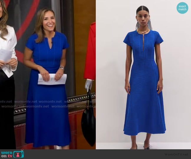 Me+Em Fit + Flare Maxi Dress worn by Mary Bruce on Good Morning America