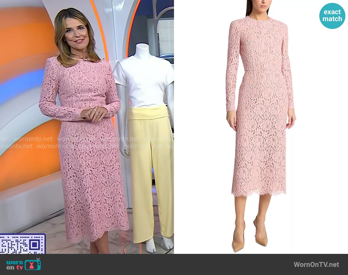 Savannah’s pink floral lace dress on Today