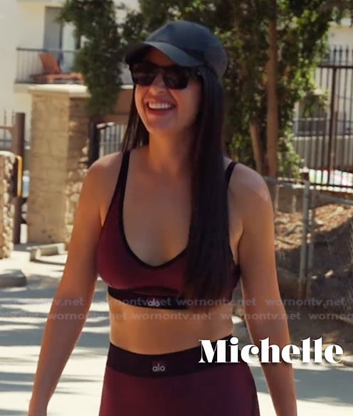 Michelle’s burgundy sports bra and leggings on The Valley