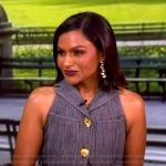 Mindy Kaling’s gray sleeveless dress on The View