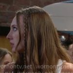 Miss Dylan’s white twist front crop top on The Bold and the Beautiful
