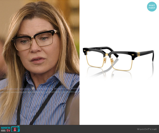 Miu Miu MU 11XV Squared Sunglasses worn by Meredith Grey (Ellen Pompeo) on Greys Anatomy