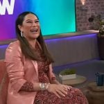 Morgan Radford's paisley print top and skirt and jacket on The Kelly Clarkson Show