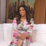 Morgan's pink floral wrap maxi dress on Good Morning America