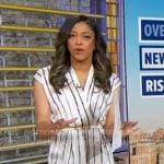 Morgan’s white striped jumpsuit on Good Morning America