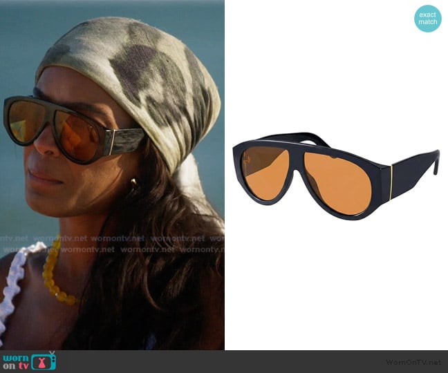 Mosanana Retro Oversized Aviator Sunglasses worn by Ciara Miller on Summer House