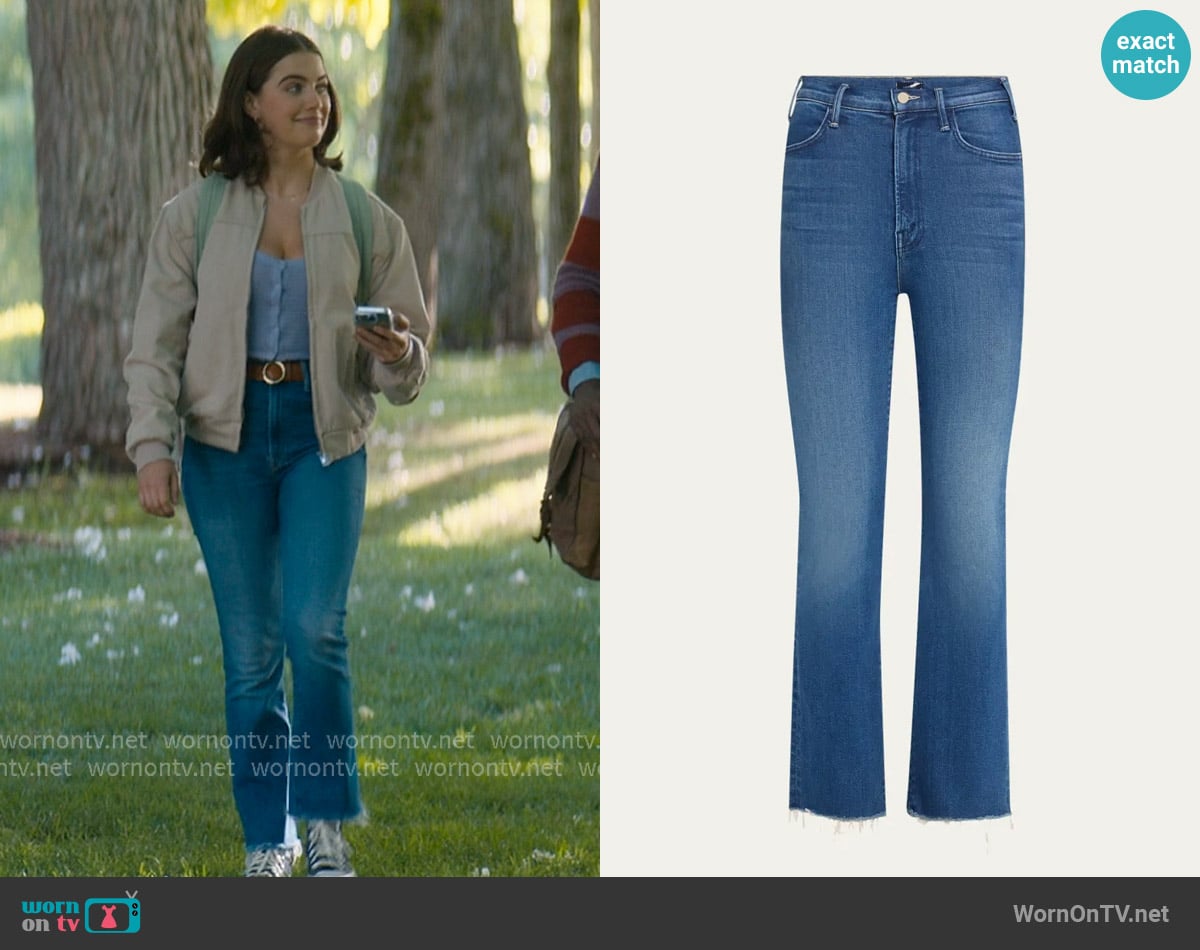 Mother The Hustler Flood Fray Jeans worn by Hannah Wells (Ella Bright) on Off Campus