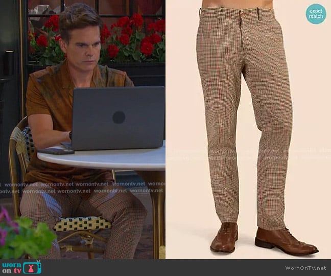 Mr Turk Alex Slim Trouser worn by Leo Stark (Greg Rikaart) on Days of our Lives