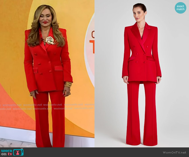 Nadine Merabi Monica Red Blazer Dress worn by Tina Knowles on Today