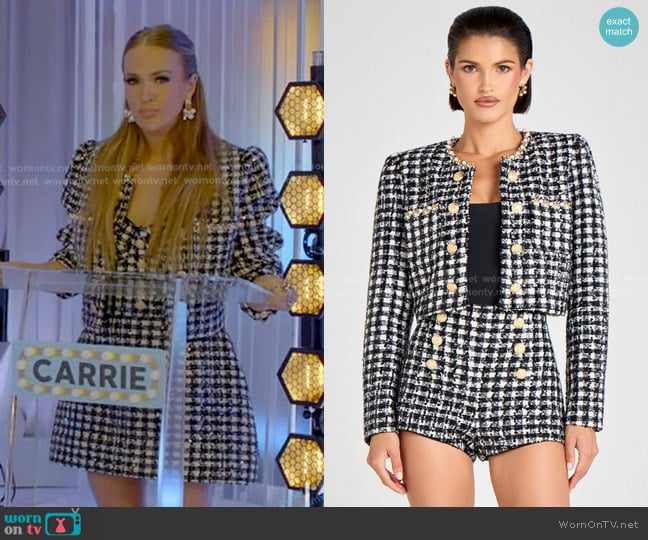 Nadine Merabi Remy Check Jacket worn by Carrie Underwood on American Idol