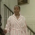 Naomi’s striped robe on Beyond the Gates