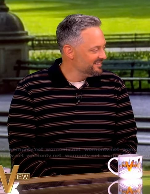 Nate Bargatze’s striped polo sweater on The View