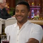 Nate’s white checked knit shirt on The Young and the Restless
