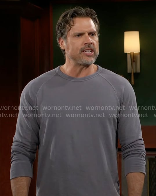 Nick’s steel grey sweatshirt on The Young and the Restless