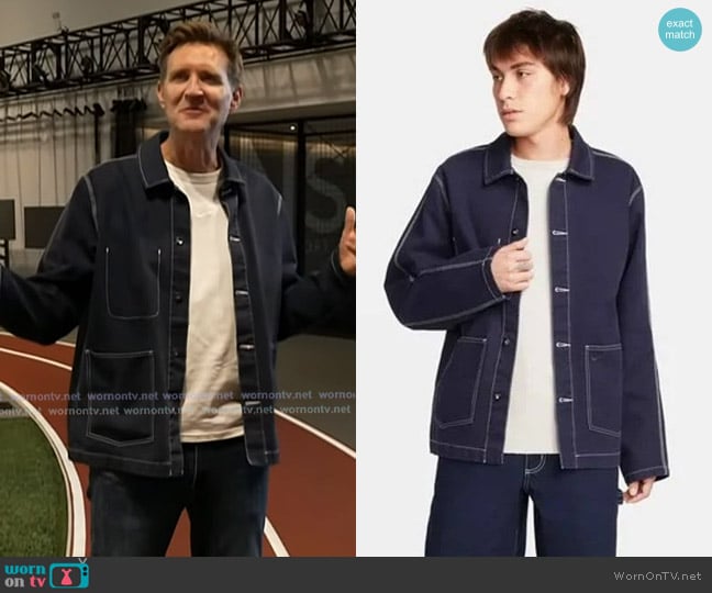 Nike Life Canvas Chore Jacket Obsidian Blue worn by Dr. Matthew Nurse on Today