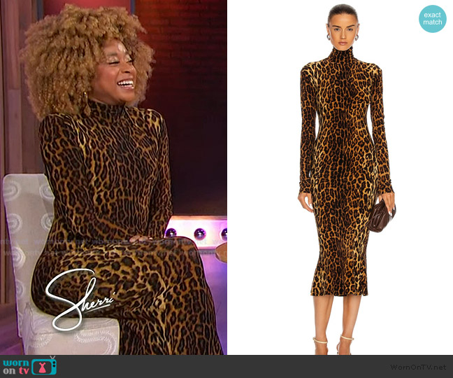 Norma Kamali Long Sleeve Turtleneck Fishtail Dress worn by Phoebe Robinson on Sherri