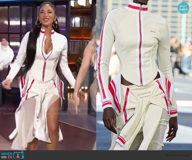 Off White 2025 Spring Collection worn by Nicole Scherzinger on The Kelly Clarkson Show