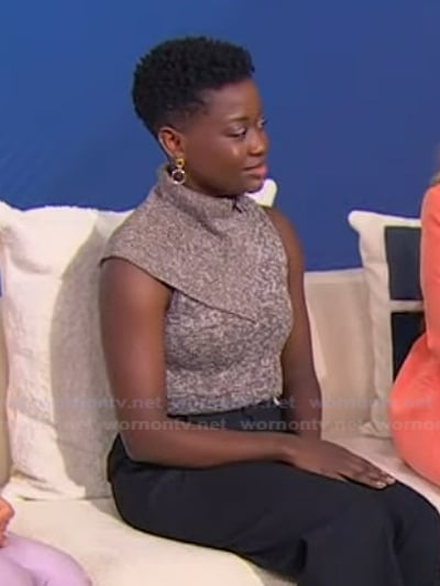 Oyin Adedoyin’s gray marled top on Tamron Hall Show