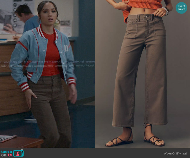 Paige Anessa Utility Pocket High-Rise Crop Wide-Leg Jeans worn by May Grant (Corinne Massiah) on 9-1-1
