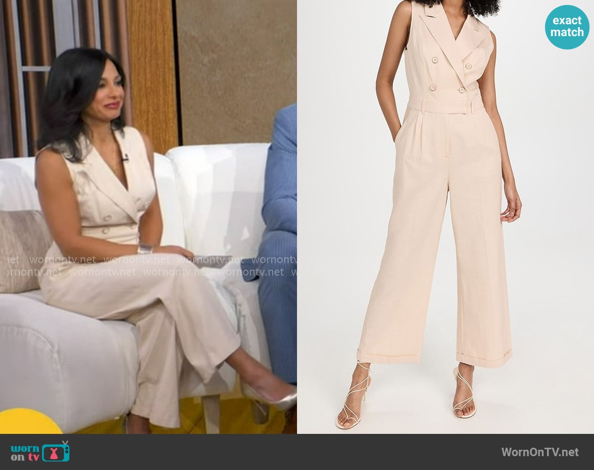 Paige Arcana Jumpsuit in Ecru worn by Dr. Tara Narula on Good Morning America