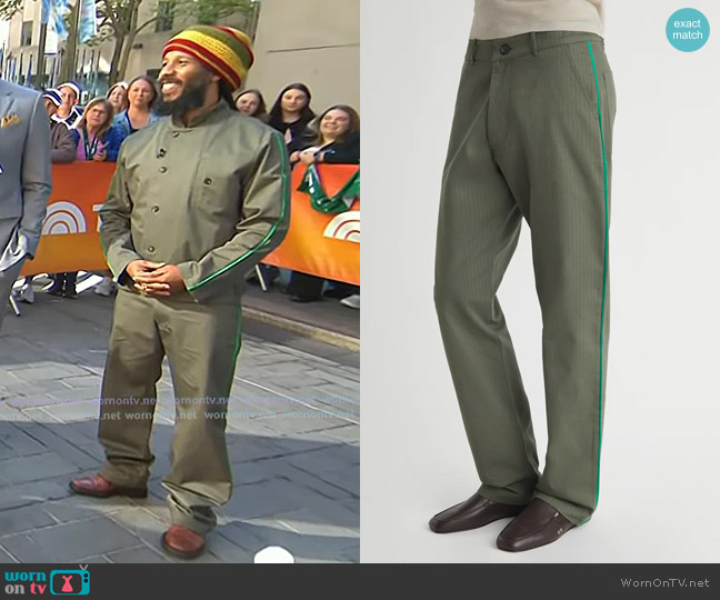 Paloma Wool Pi Pants in Khaki worn by Ziggy Marley on Today