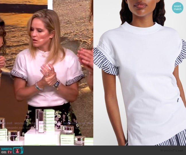 Patou Cotton jersey T-shirt worn by Sara Haines on The View