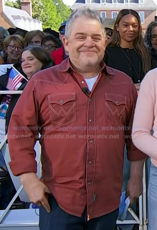 Patton Oswalt’s red western shirt on Today