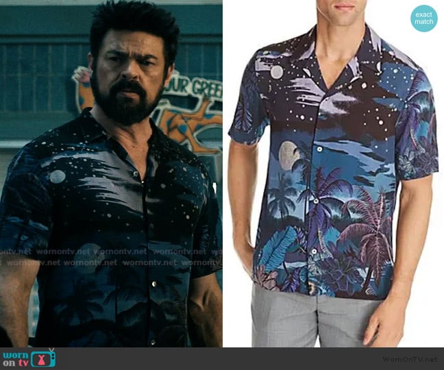 Paul Smith Hawaiian Night Sky Bowling Shirt worn by Billy Butcher (Karl Urban) on The Boys