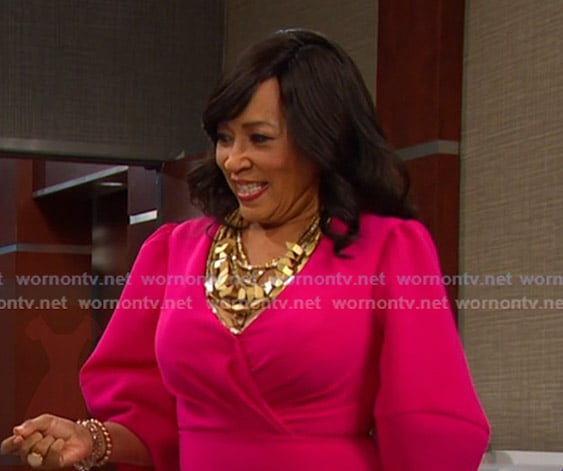 Paulina’s pink puff sleeve sheath dress on Days of our Lives