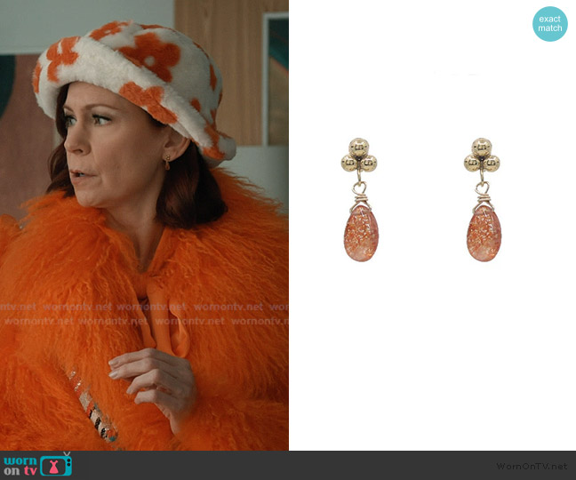 Peggy Li Sunstone Pyramid Post Earrings worn by Elsbeth Tascioni (Carrie Preston) on Elsbeth