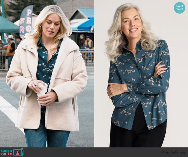 Pendleton Wild Horses Zoe Blouse worn by Dolly (Ellyn Jameson) on Marshals