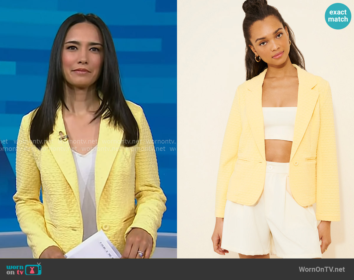 Porridge Kiera Knit Blazer worn by Emilie Ikeda on Today