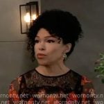 Portia's floral and lace panel dress on General Hospital