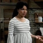 Portia's striped maternity top on General Hospital