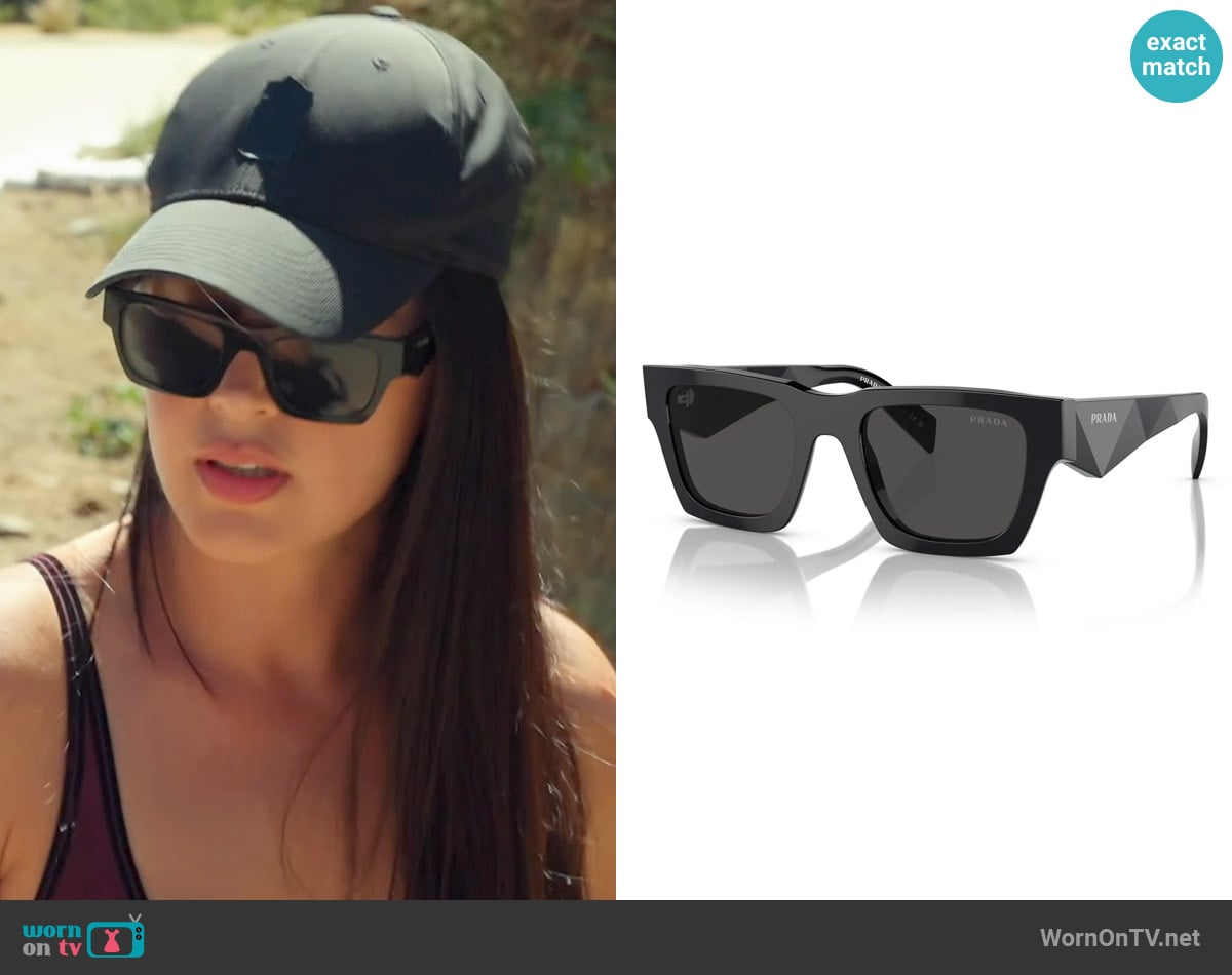Prada 50mm Pillow Sunglasses worn by Michelle Saniei on The Valley