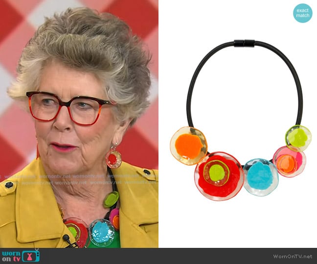 Prue by Zsiska Flora 5-Bead Necklace worn by Prue Leith on Today