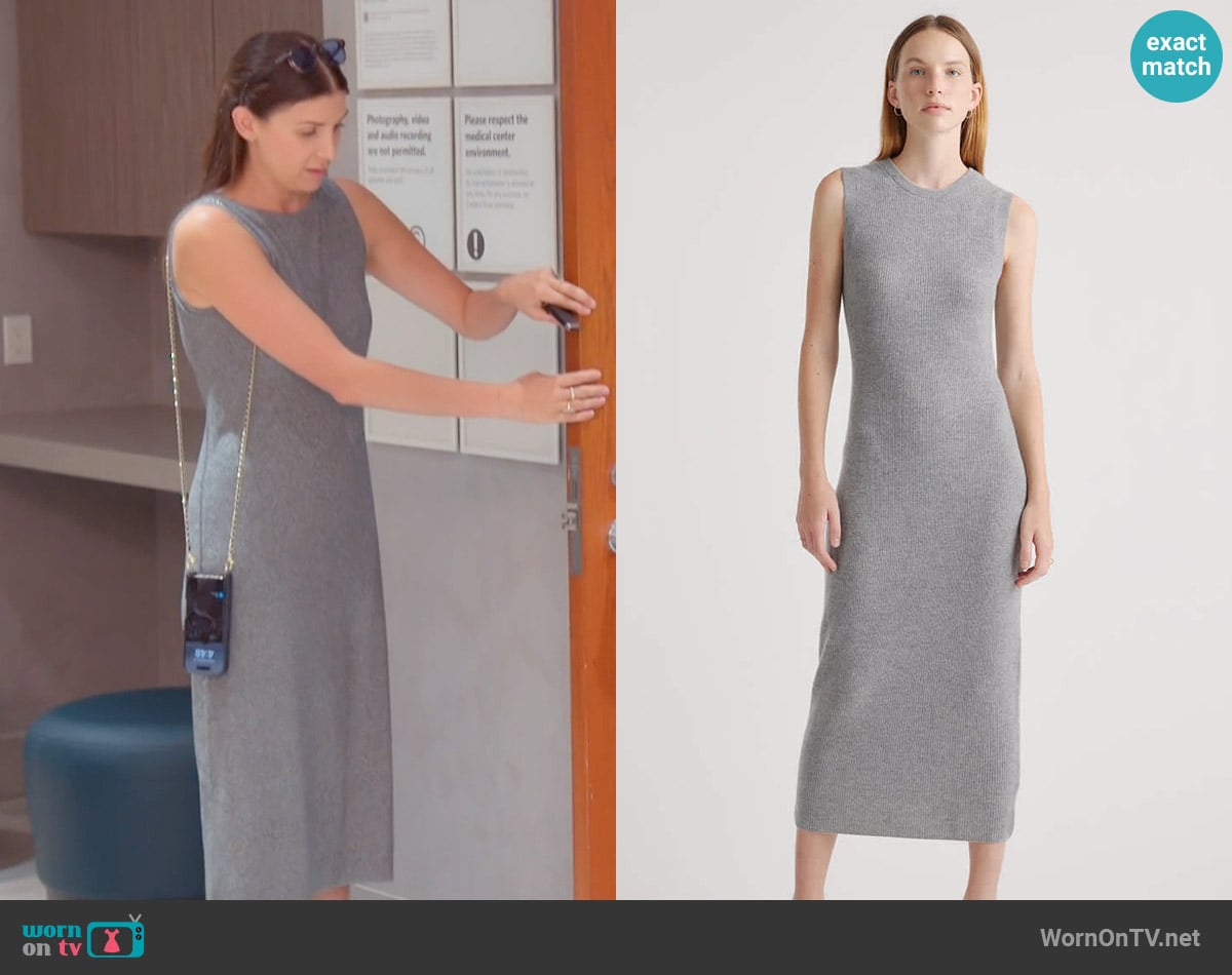Quince Mongolian Spring Cashmere Sleeveless Midi Sweater Dress worn by Janet Caperna on The Valley