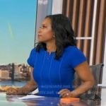 Rachel's blue textured dress on Good Morning America