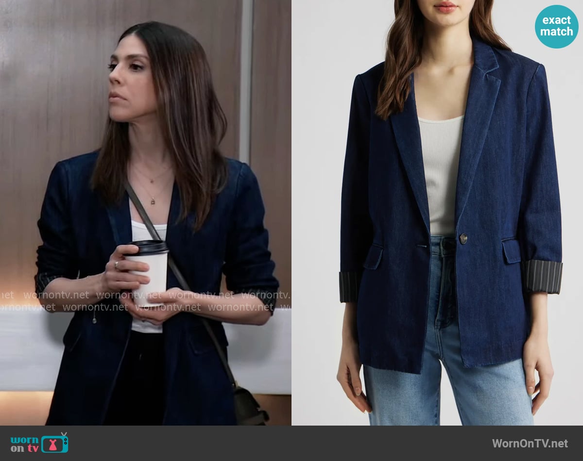 Rag & Bone Jennie Denim Blazer in Indigo worn by Kristina Corinthos-Davis (Kate Mansi) on General Hospital