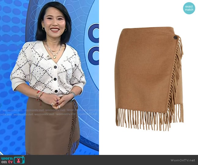 Rails Vista Fringe Detail Wool Blend Skirt worn by Vicky Nguyen on Today
