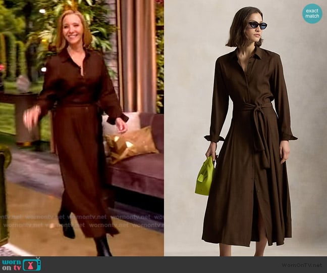 Ralph Lauren Self-Tie Twill Shirtdress worn by Lisa Kudrow on The View