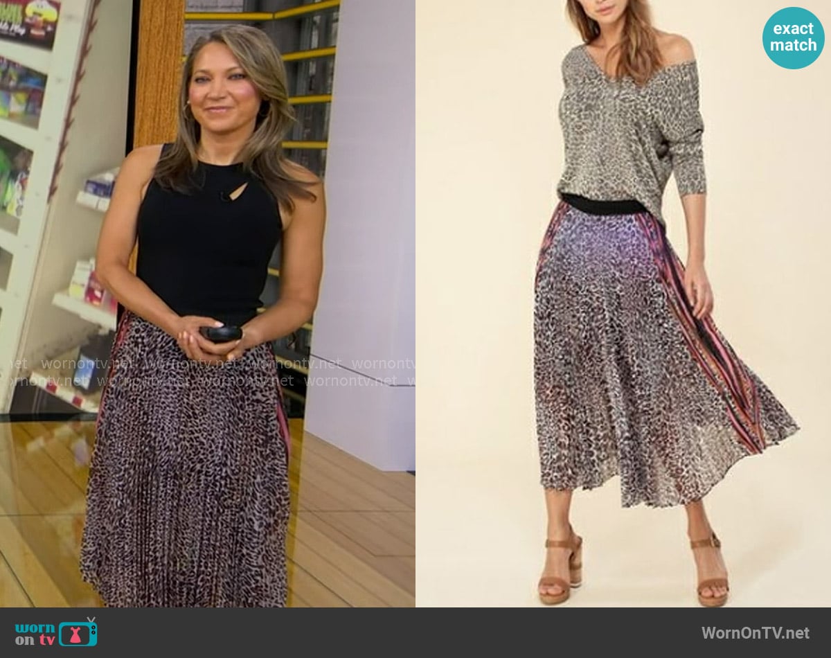 Ramy Brook Sleeveless Compact Knit Top worn by Ginger Zee on Good Morning America