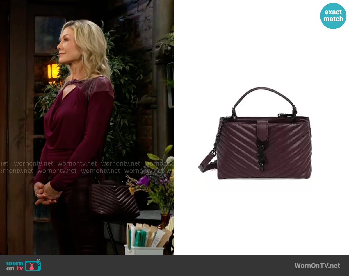 Rebecca Minkoff Edie Bag in Malbec worn by Patty Williams (Stacy Haiduk) on The Young and the Restless